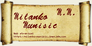 Milanko Munišić vizit kartica